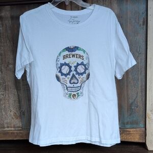 Tiny Turnips Milwaukee Brewers Sugar Skull T-Shirt - Women's XL